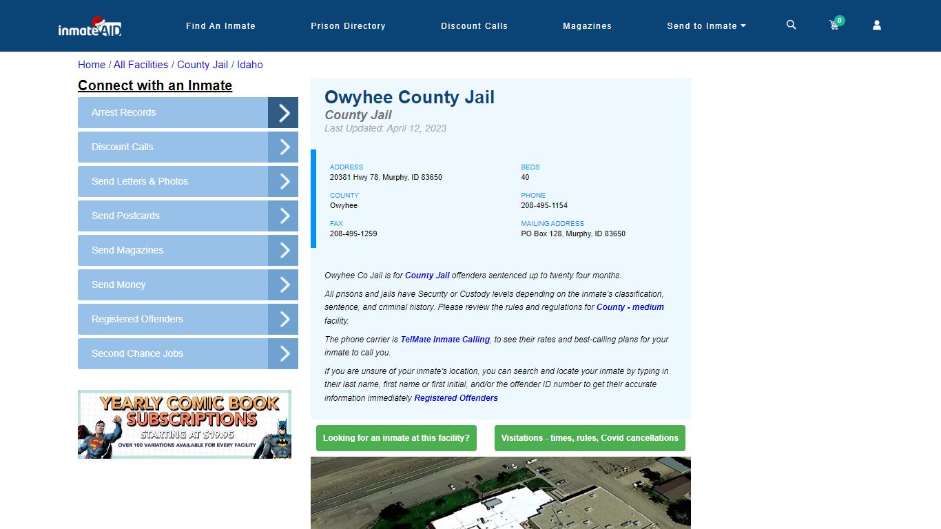 Owyhee County Jail - Inmate Locator - Murphy, ID