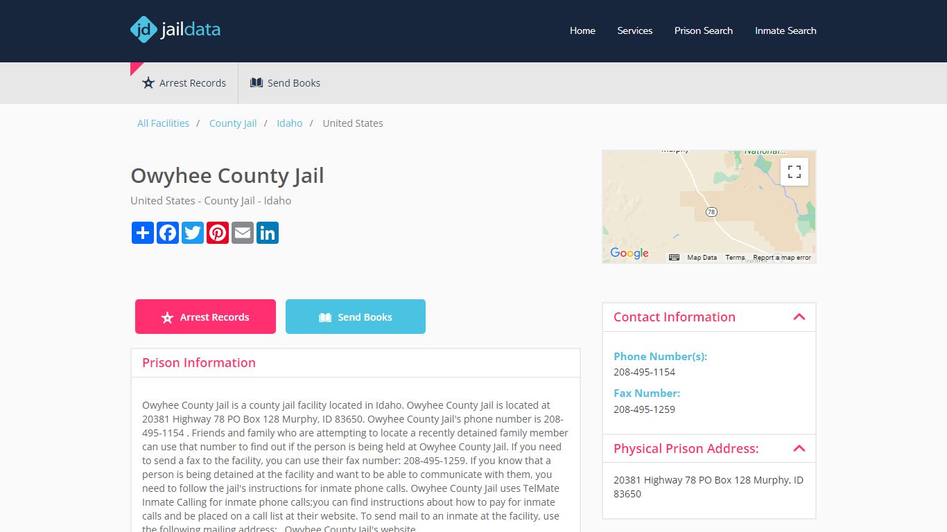 Owyhee County Jail Inmate Search and Prisoner Info - Owyhee County, ID